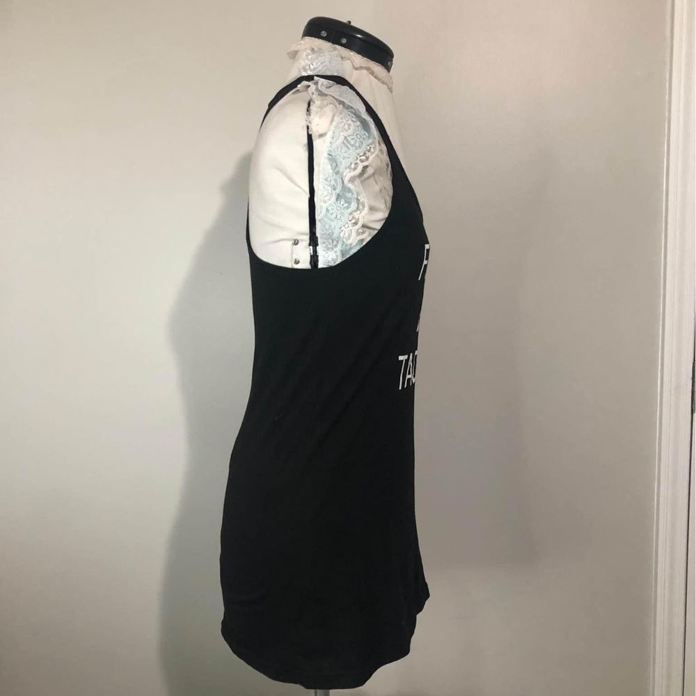 NWT Large Body Rags Womens Sleeveless Black Tank Top (Fueled By Tacos) C5436 - Picture 3 of 5